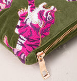 Wild Tiger Everyday Pouch ~ Green & Pink