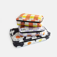 Multi Flower Check Set Of 3 Packing Cubes