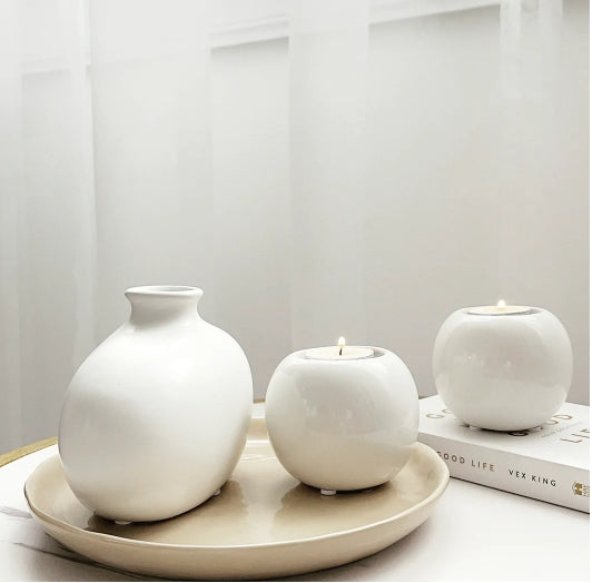White Ceramic Tealight Holder