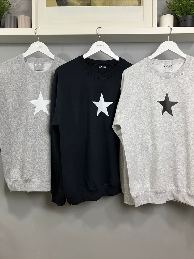 Star Sweatshirt – Mid Grey or Navy