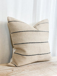 Beige & Black Stripe – Luxe Cotton Cushion Cover