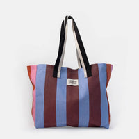 Multi-Stripe Panels Tote Bag