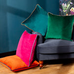 Meridian Velvet Cushion Cover ~ Emerald & Blush