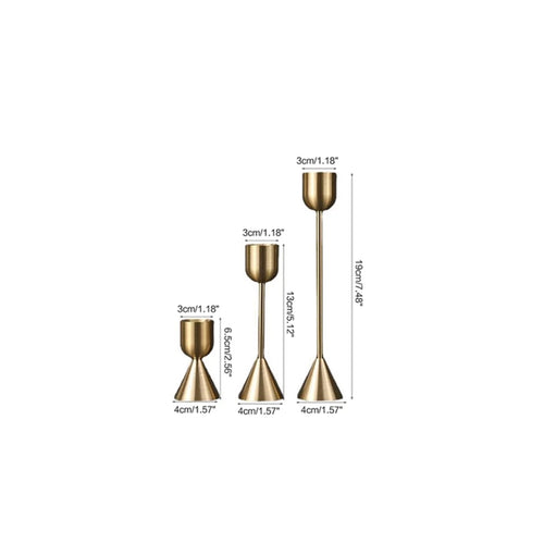 Gold Plated Candle Holders ~ 3 Piece Set