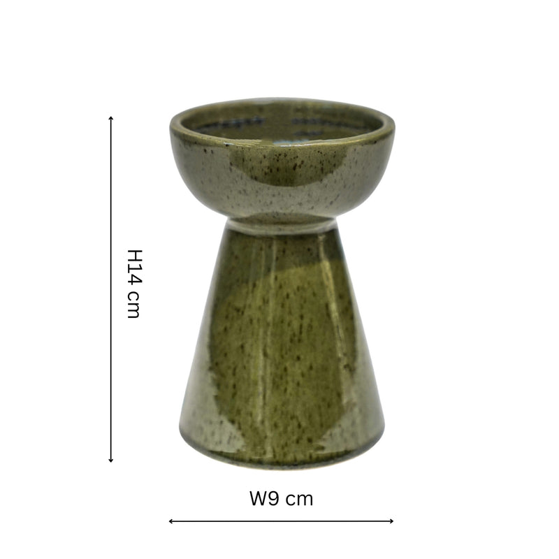 Bowen Pillar Candle Holder ~ in Linen, Fawn or Moss