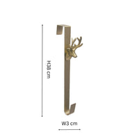 Christmas Over Door Wreath Hanger Deer Brass