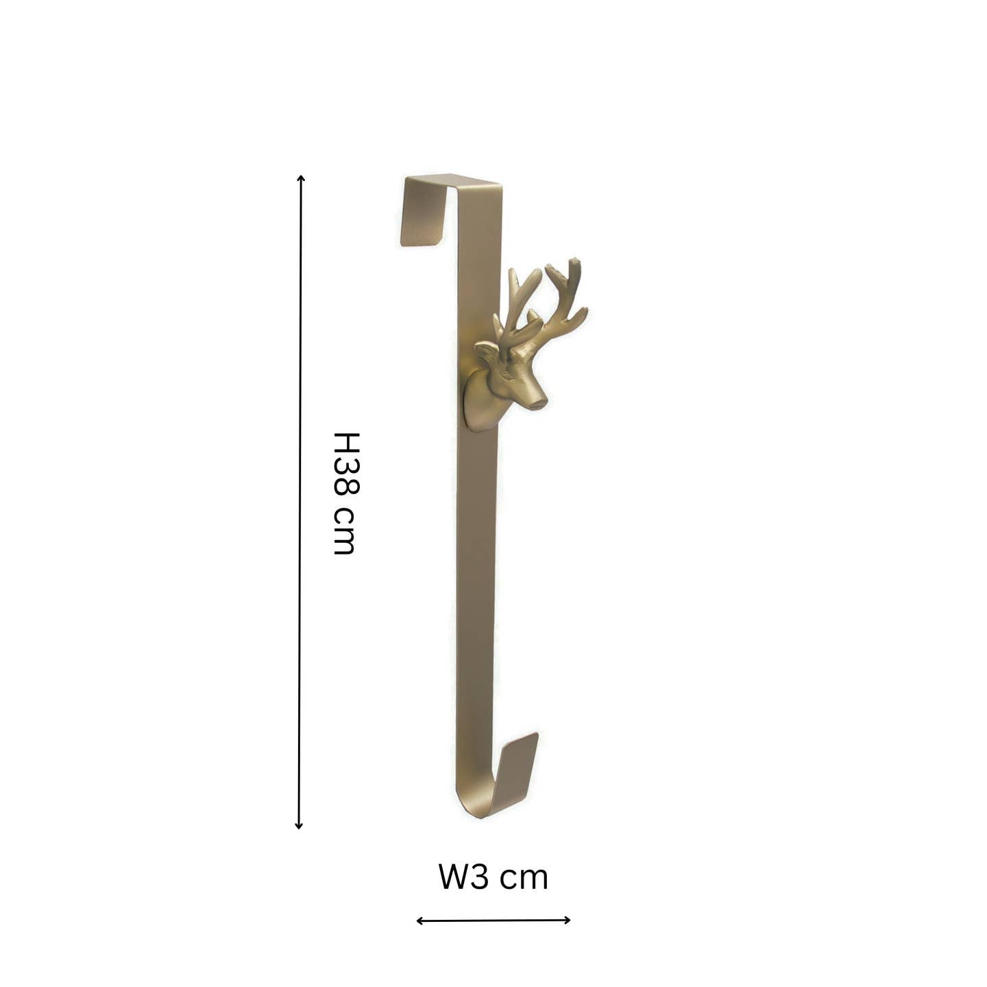 Christmas Over Door Wreath Hanger Deer Brass