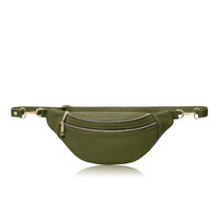 Italian Handmade Leather Crossbody Bum Bag ~ in Olive Green