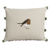 Robin Linen Blend Embroidered Cushion by Sophie Allport