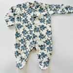 Organic Cotton Baby Sleepsuit in Cream "Blueberry"