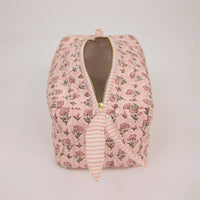 Organic Cotton Toiletry Bag - Ditsy Floral Blush