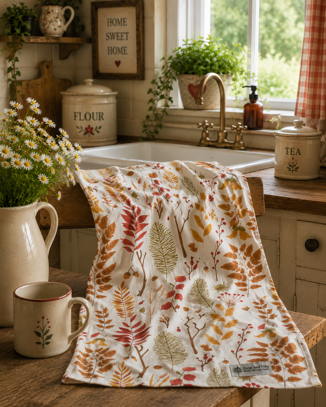 Autumn Leaves Tea Towel