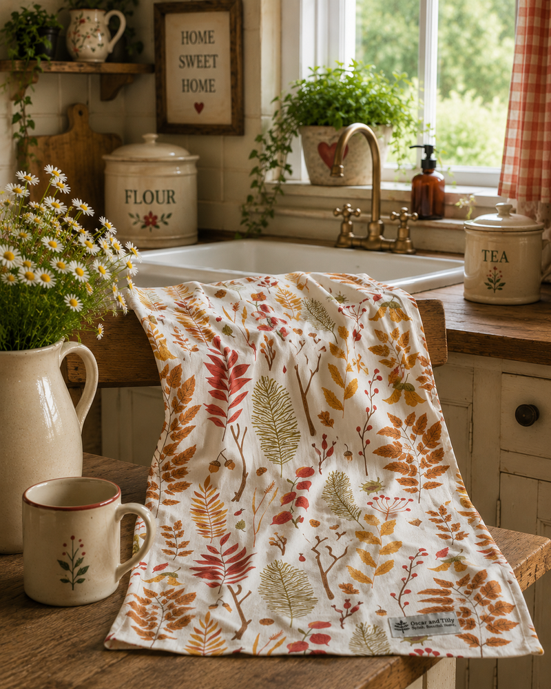Autumn Leaves Tea Towel