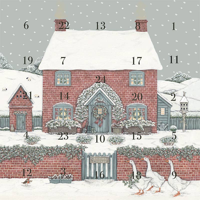 Christmas Cottage  | Advent Calendar Christmas Card