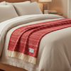 Fair Isle Pure New Wool Throw ~ Red