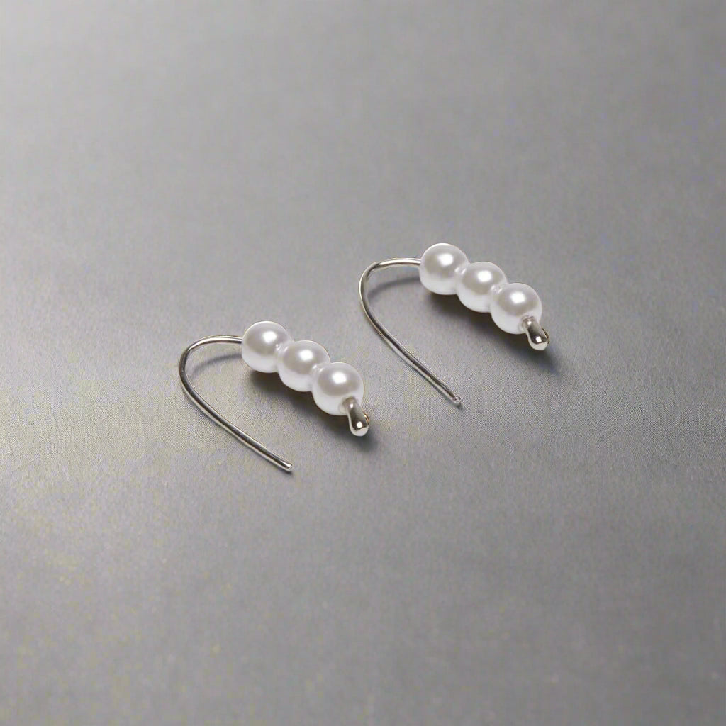 Keswick Beaded Pull Through Earrings | Silver