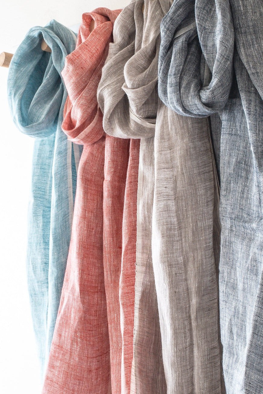 Hand Loomed Linen Scarf ~ in 4 fresh colourways