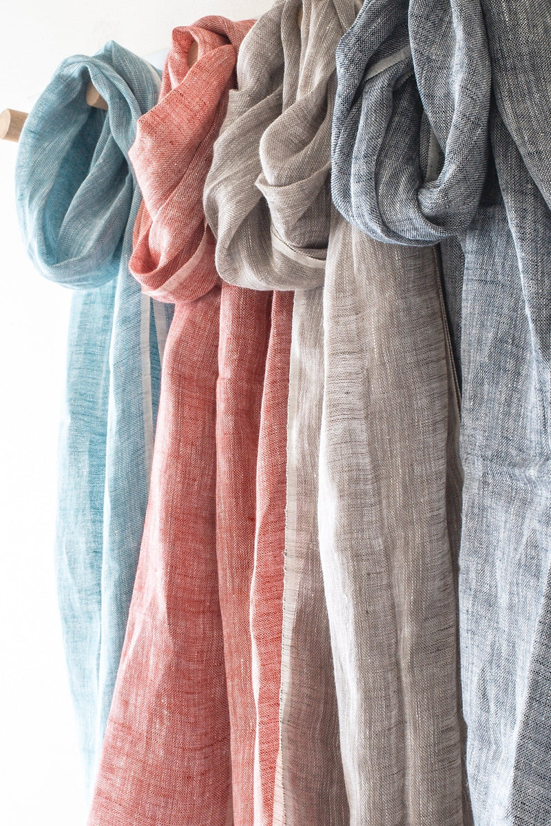 Hand Loomed Linen Scarf ~ in 4 fresh colourways