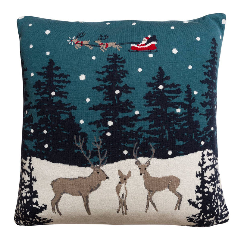 Home For Christmas Knitted Cushion by Sophie Allport