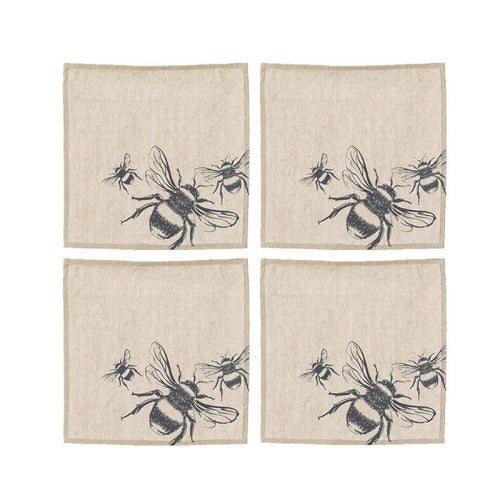 Bee Linen Napkins - Set of 4