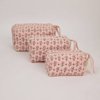 Organic Cotton Toiletry Bag - Ditsy Floral Blush