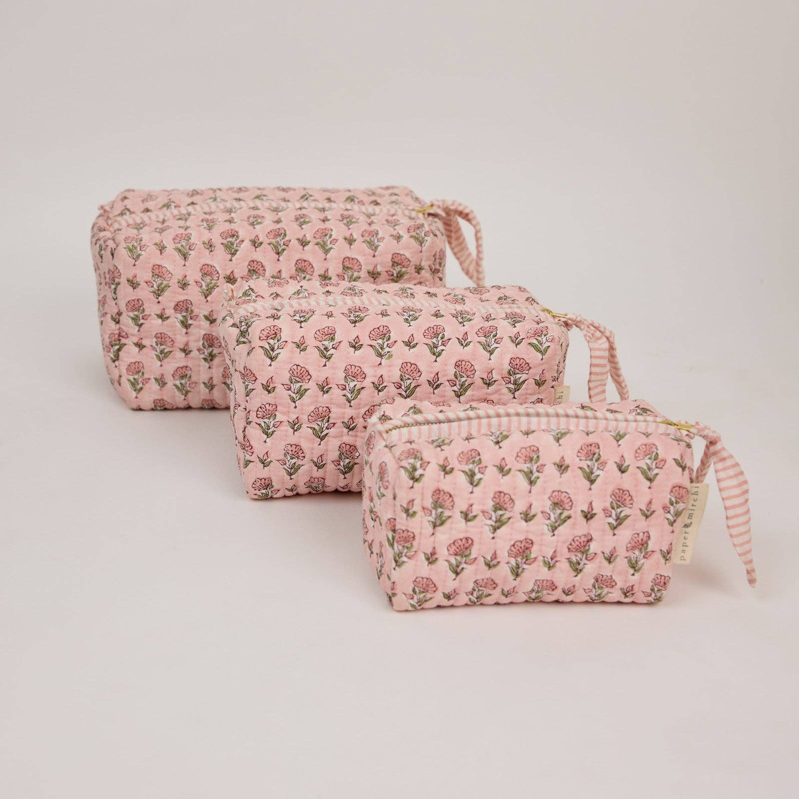 Organic Cotton Toiletry Bag - Ditsy Floral Blush