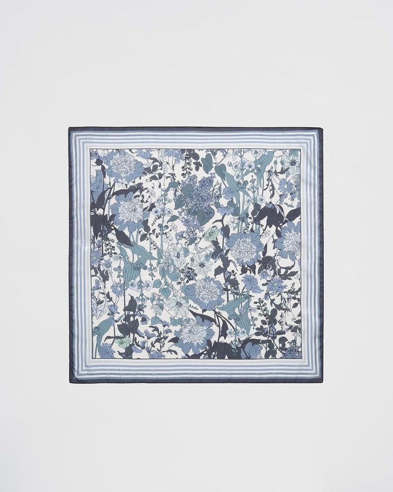 Fable Deco Blooms Blue Square Scarf