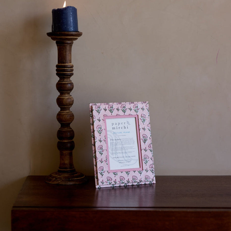 Block Printed Picture Frame (4x6) - Ditsy Floral Blush