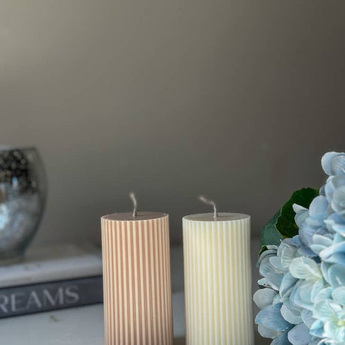 Fragranced Ribbed Candles ~ Wild Fig & Cassis