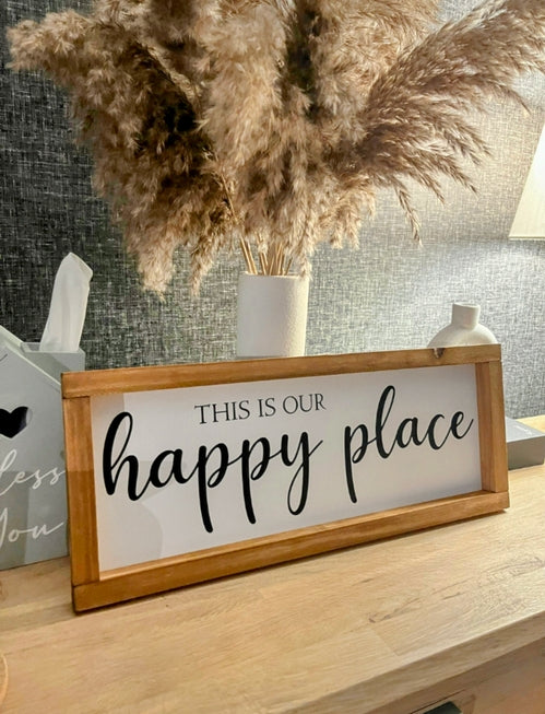 This Is Our Happy Place, Framed Wooden Sign