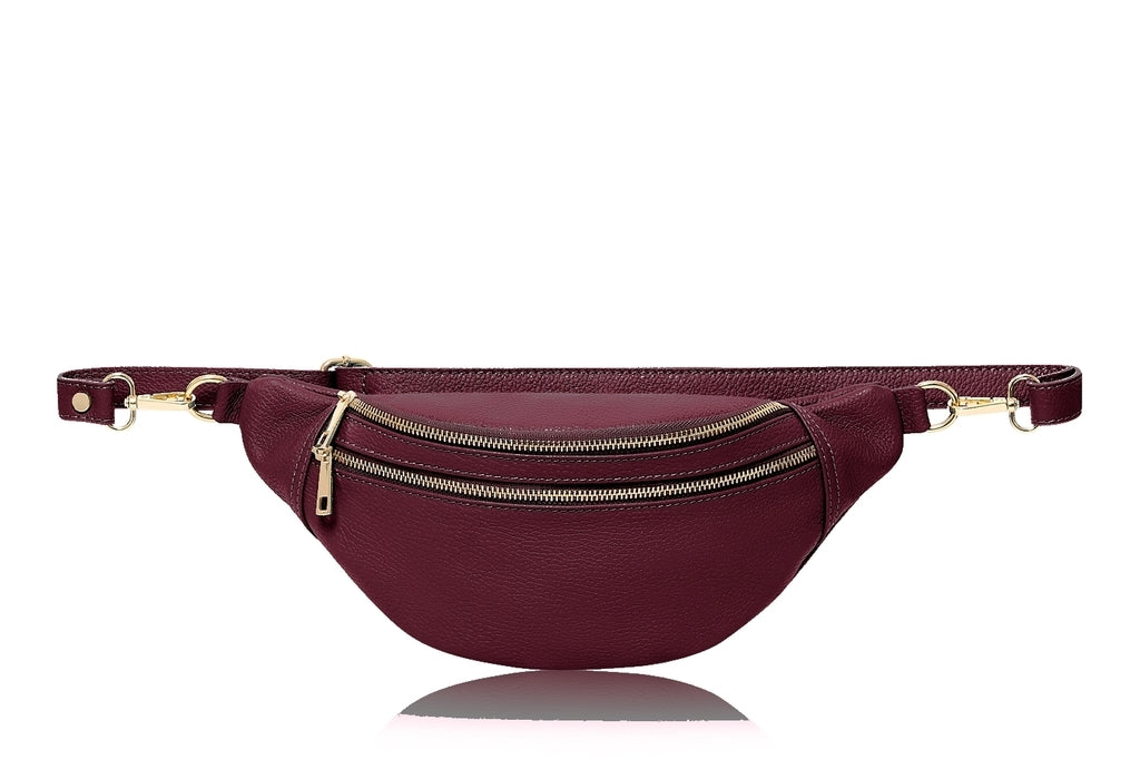 Italian Handmade Leather Crossbody Bum Bag ~ in 3 Autumnal Colours