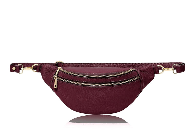 Italian Handmade Leather Crossbody Bum Bag ~ in 3 Autumnal Colours