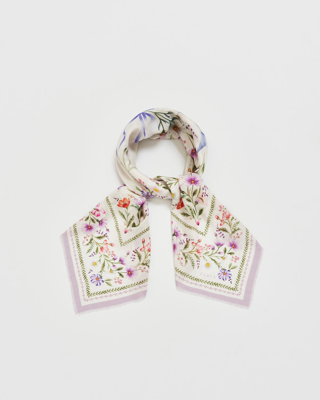 Fable England - Forget Me Knot Cream Narrative Square Scarf