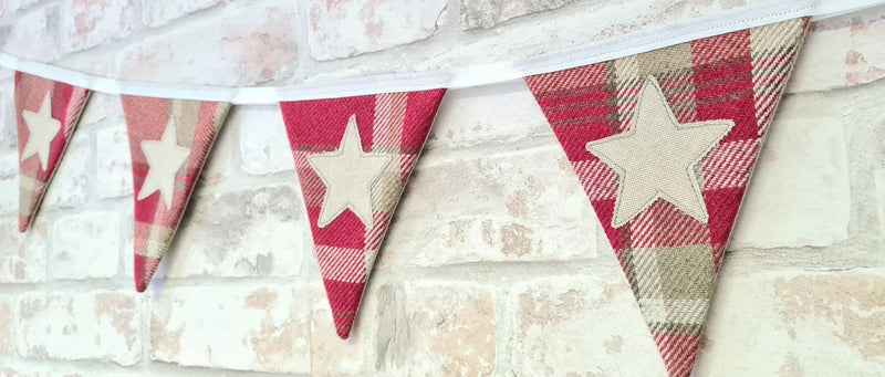 Hand-sewn Red Star Bunting