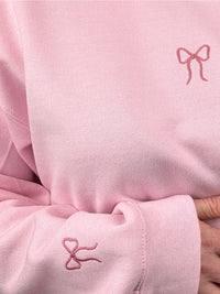 Embroidered Miniature Bow Motif Sweatshirt