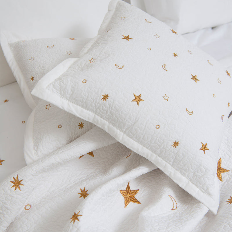 Constellations White Cotton Bedding Cushion Cover