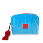 Velvet Cosmetic Case in Green or Blue
