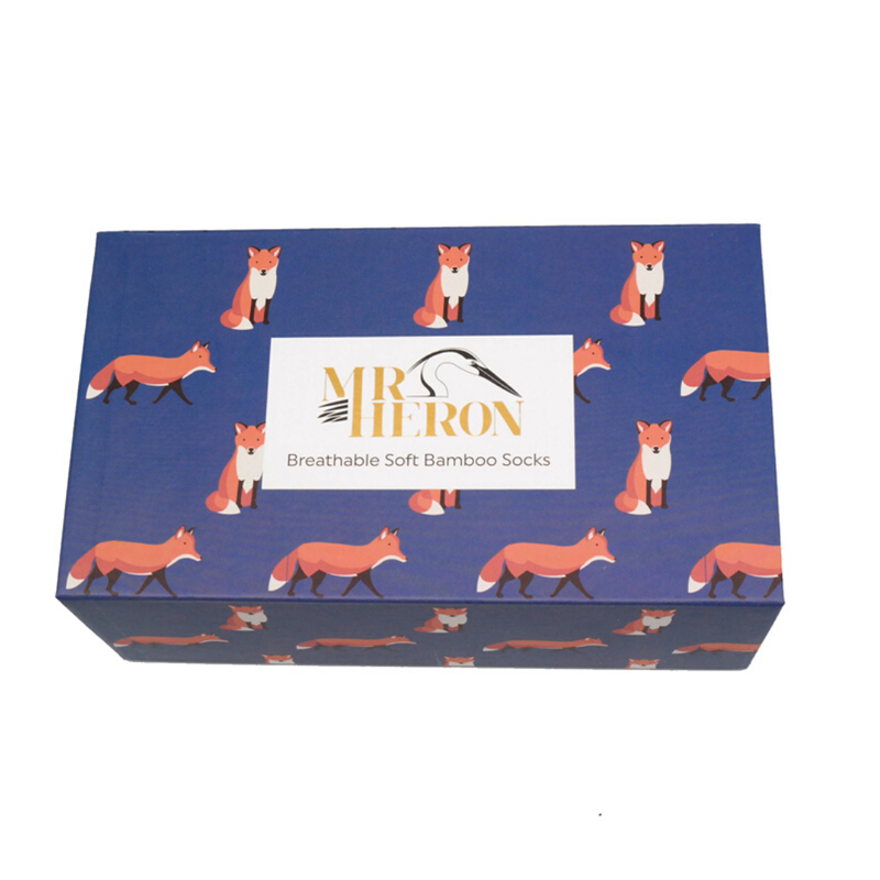 Mr Heron Foxes Socks Box – 3 pairs