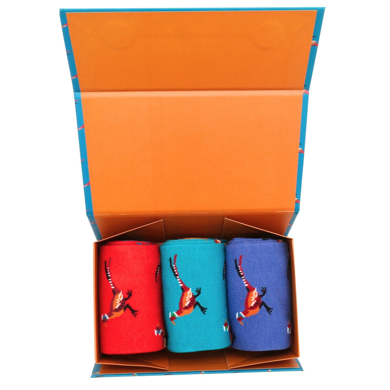 Mr Heron Pheasants Socks Box – 3 pairs