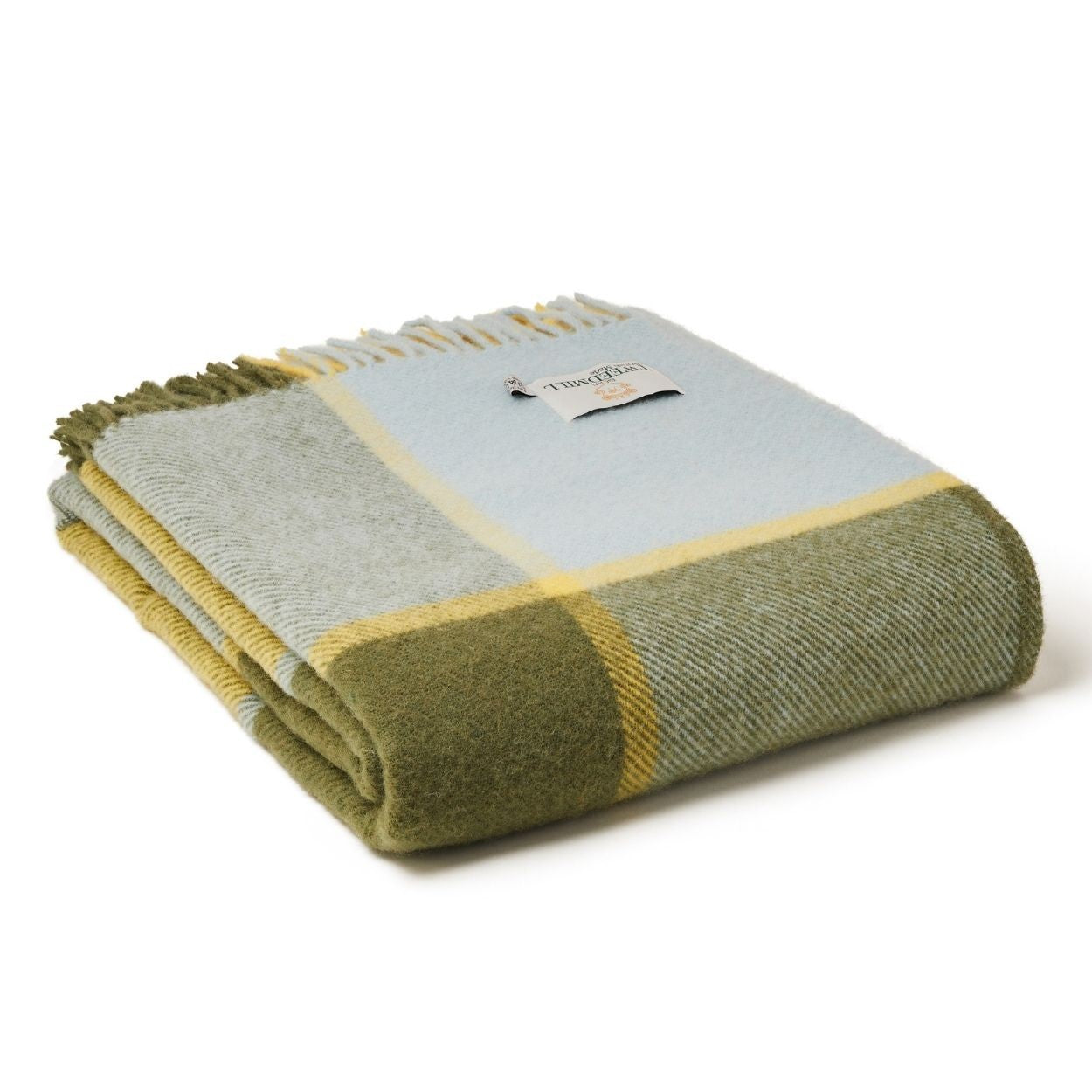 Block Check Pure New Wool Throw ~ Lemon