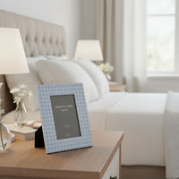 Blue Gingham Lacquer Photo Frame
