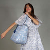 Blue Cotton Quilted Carry Bag