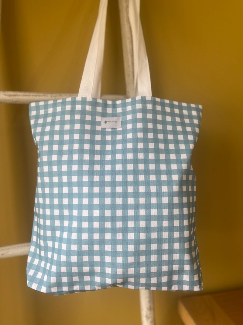 Gingham Cotton Tote Bag