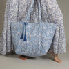 Blue Cotton Quilted Carry Bag