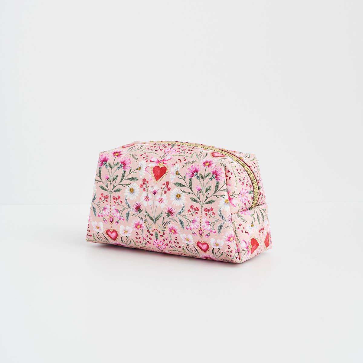 Floral Heart Pink Pouch
