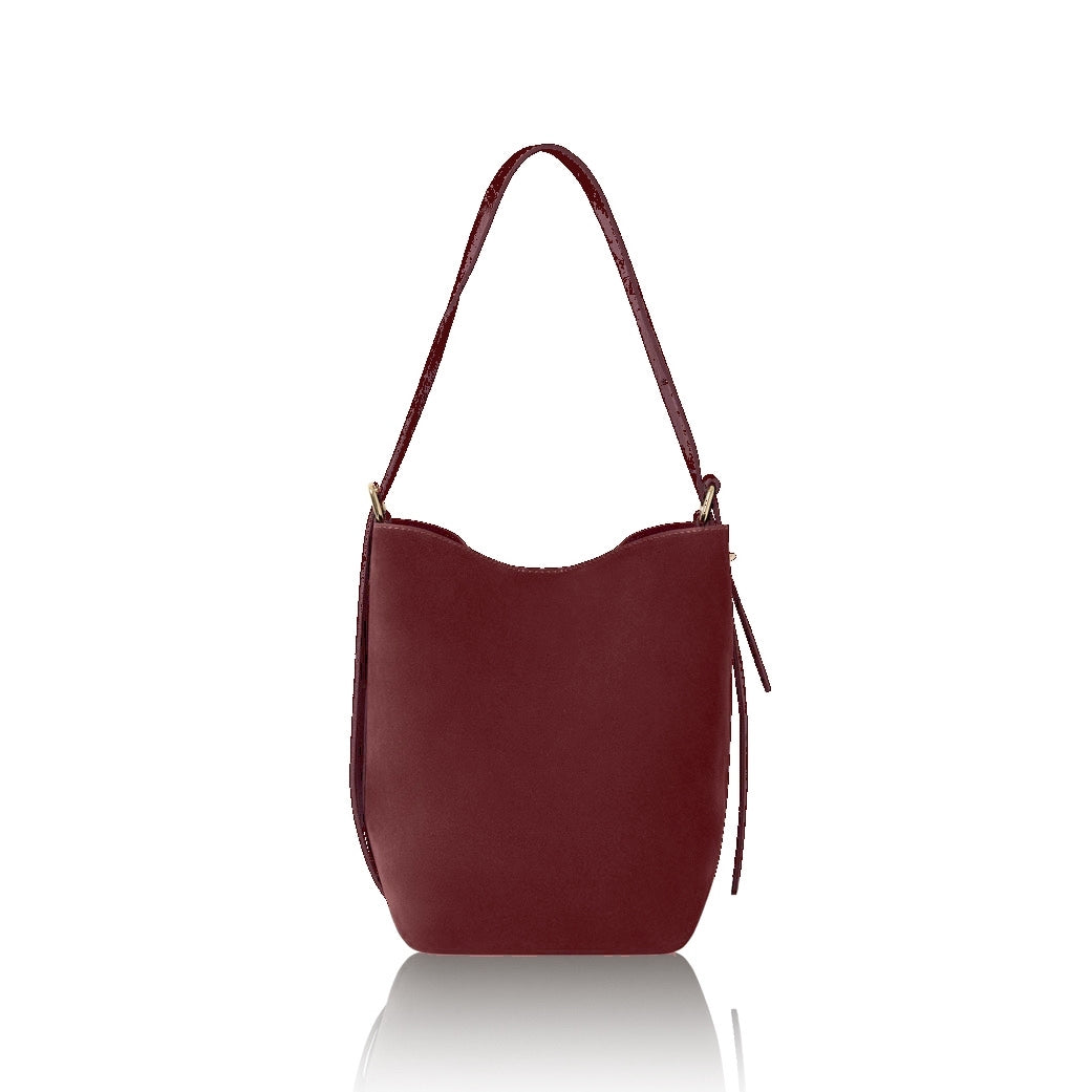 Italian Genuine Leather & Suede Bucket Shoulder Bag ~ in 3 Autumnal Colours