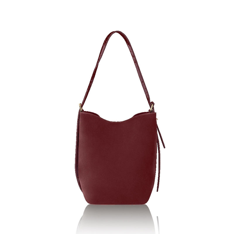 Italian Genuine Leather & Suede Bucket Shoulder Bag ~ in 3 Autumnal Colours