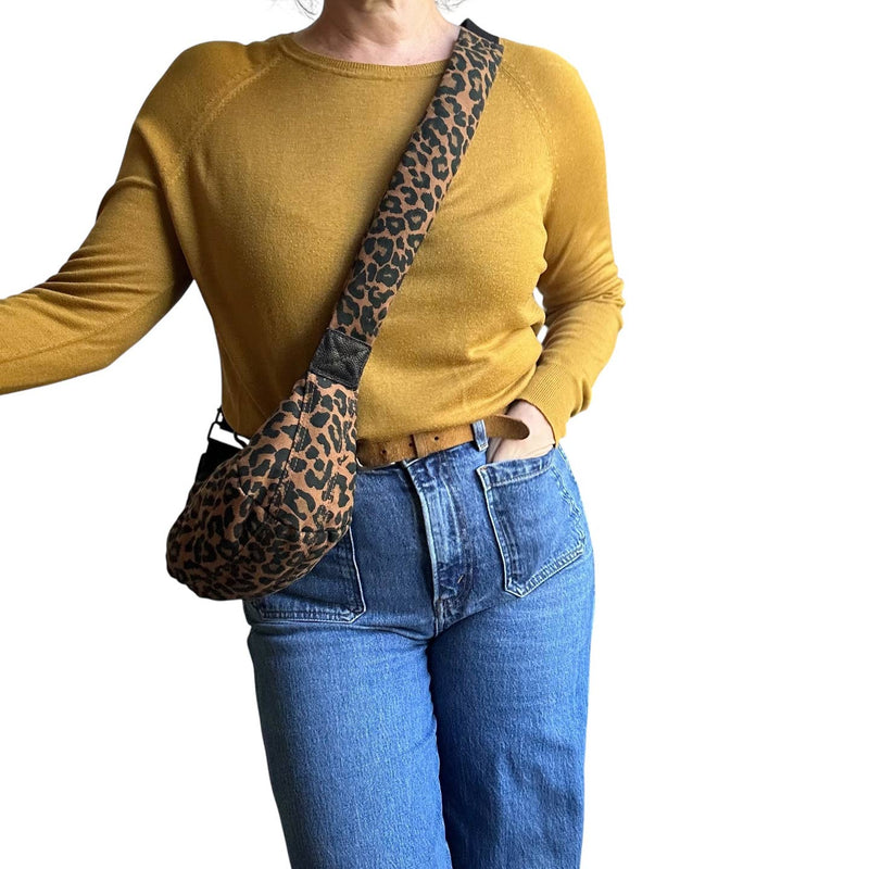 Mini Brixton Cross Body Sling Bag - Brown Leopard
