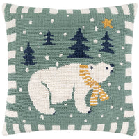 Polar Bear Frosty Blue Cushion