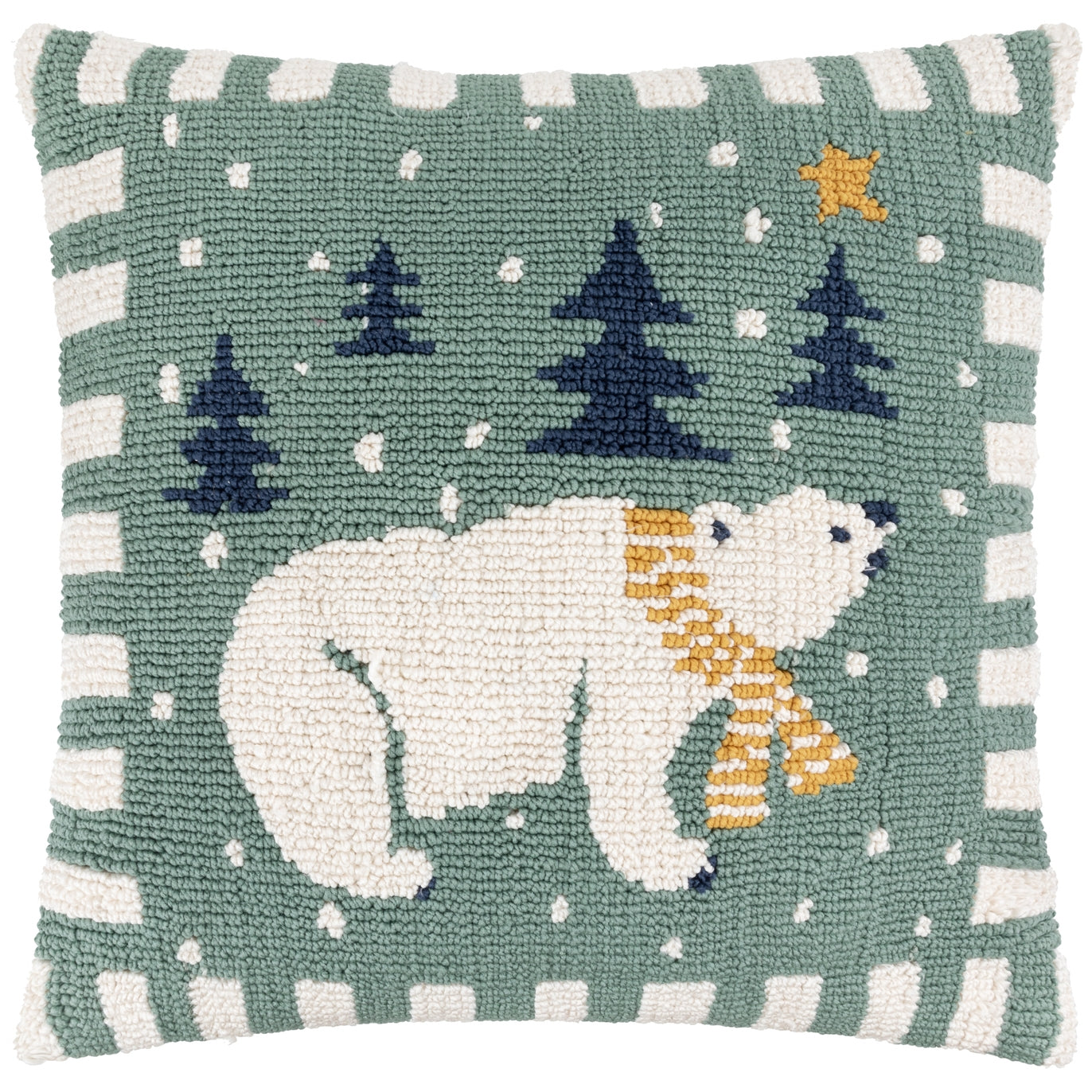Polar Bear Frosty Blue Cushion